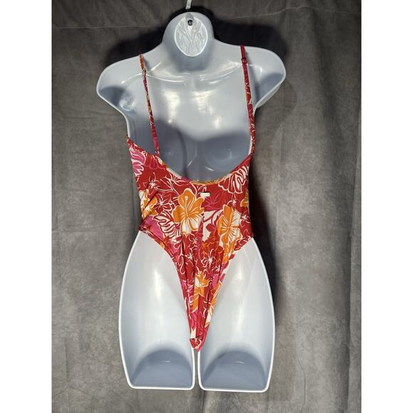 Roxy Juniors' Sea Spray Printed One-Piece Swimsuit - Hilo Hibiscus M - Picture 2 of 2